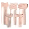 Set di stoviglie set di posate in oro rosa Set in acciaio inossidabile da 30 pezzi coltelli forchette per caffè cucina posate da tavolo da tavolo da tavolo da cucina