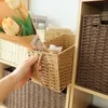 Japon Rattan Örgü Depolama Sepeti Masaüstü Sunurlar Sundurma Anahtar Ev Kıyafetleri Dokuma ve Bitirme