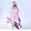 Ski-pakken jumpsuit dames snowboarden waterdichte hoogwaardige mannen één stuk ski-pak jas en broek winter outdoor snowbord slijtage