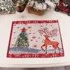 Kerst Placemats voor eettafel seizoensgebonden winter Xmas vakantie rustieke vintage Thanksgiving wasbare tafelmatten xbjk2210