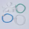 Bangle Braccialetto artigianale Perle di vetro Lunghezza 19 cm In vendita Braccialetti di perle d'acqua dolce a tre file di colore blu