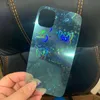 Laserowe naklejki Połączenia telefoniczne Rainbow Paper Card do przezroczysty iPhone 14 Pro Max Plus iPhone14 13 12 11 x xs XR PVC Diamonds Gradient Love Dekoracja Dekoracja czarna okładka czarna okładka