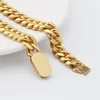 Cuban Link Chain Necklace Bracelet Hip Hop High 316L Stainless Steel Polished Gold Plated Cast Jewelry Sets Choker Chain Men Women Punk Rapper Chains