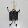 Vägglampor Industrial Metal Hardware Light Lamp Sconces Single Head / Double Heads E27 för Cafe Shop Bar Black White Painted