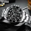Tevise Fashion Automatic Mens Watches Hommes en acier inoxydable M￩canique MRISTWATCH DATE Semaine Afficher l'horloge masculine avec bo￮te