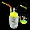 accessoire de fumée Coupes en plastique Tuyaux d'eau Ronde narguilé gel tasse de refroidissement barboteur fumer bongs huile de silicone narguilés tuyau de brûleur à mazout en verre