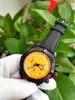 shape watches for men Watch New Version Men's Fashion Wristwatches VK Quartz Chronograph Working 47mm Yellow Dial Nylon strap Excellent Wristwatches