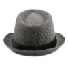 BERETS MￄNS CASUAL Black Fedoras formell hatt retro bowler jazz klassisk brittisk stil randig kupol gentleman m￶ssa h￶g kvalitet