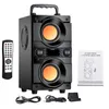 Portabla högtalare Toproad 60W Bluetooth -högtalare Big Wireless Stereo Bass Karaoke Party Subwoofer Support FM Radio RGB LED Light 221103