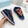 Designer Classic Casual Shoes Curb Sneakers Multicolor nappa Calfskin Rubber Platform Luxury Hombres mujeres Sneaker Leather Mesh Woven Tamaño 35-46