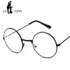 Okulary przeciwsłoneczne ramy LS John 2022 Designerka Kobiety okulary optyczne metalowe okrągłe rama przezroczysty obiektyw Black Silver Gold Eye Glass