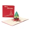 Cartes de voeux de Noël écologiques 3d fait à la main carte-cadeau Pop Up Invitation de vacances de fête de Noël JNB16414