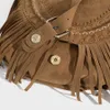 Вечерние сумки ретро -кисточка мешки по кроссу для женщин светло -коричневая ручная изделия из искусственной замшевой седельной сумочка модная этническая сумка для плечевого мессенджера L221014