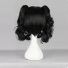 Popular anime wig Japanese wig Double ponytail black curly hair COS wig