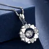 Chains 1pc Flash Cubic Zircon Snowflake Pendant Necklace Fashion Clavicle Chain Rose Gold Silver Color For Women Gifts