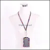 Lagringspåsar Rhinestone Crystal Card ID Badge Holder With Lanyard Rope Bling Vertical Business Case Office Papelaria Supplies 934 B3 DHSJX