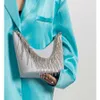 Borse da sera di lusso strass nappa borsa da sera delle donne 2022 nuova estate diamanti secchiello borse a tracolla banchetto frizione grigio blu tote borsa L221014