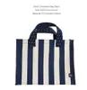 Evening Bags Fashion Large Capacity Striped Shopping Bag Canvas Korean Style Foldable Convenient Waterproof Handbag Beach Travel L221014