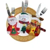 Merry Christmas Knife Tenedor Cubiertos Bolsa Set Natal Decoraciones navideñas para el hogar Año Nuevo Eve Fiesta de Navidad Decoración DE831
