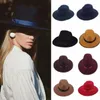 Bérets Jazz Hats vintage trilby cap mode femme Cloche Unisexe Casual Brim Cowboy Wool Caps Panama Hat Fedora