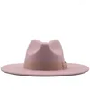 Berets Femmes hommes Big Edge Felt Fedora Chapeaux