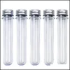 Laboratório de laboratório 25pcs 40ml Excelentes tubos de teste transparentes de plástico com alumínio Bottles Bottles School Supplies Lab