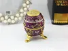Jewelry Pouches Easter Egg Bejeweled Trinket Box Metal Tabletop Gifts Valley Russian Luxury