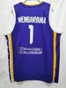 Victor Wembanyama 1 Jersey Basketbol Erkekler Dikişli Formalar S-XXL Karışık Maç Siparişi Mor Beyaz Renk