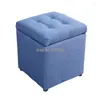 Clothing Storage Stool Shoe Home Living Room Sofa Footstool Can Sit Leather