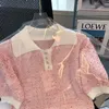 Słodkie miękkie stylowe dzianinowe sweter pullover kobiety 2022 Summer krótkiego rękawu Casual High Street Fashion Chicka żeńskie topy T-shirty