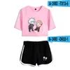 Kvinnors träningsdräkter Anime Jujutsu Kaisen Summer Women's Suit Crop Top and Shorts Track Women Tracksuit Casual Two Pieces Set Outfits