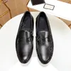 Designer Luxury Shoes Loafers Princetown Metal Buckle Mens Leather Printed Embroidery Men Flat Dress Shoes Size 38-46