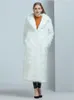 Women's Fur Fashion Turn Down Collar Faux Long Coat Women 2022 Winter Elegant Fluffy Ladies Furry Warm White Coats Luxury Jacket