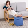 Clothing Storage Stool Shoe Home Living Room Sofa Footstool Can Sit Leather