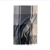 Designer Brand Plaid Scarves Tassel Check Cashmere Scarf Classic Tartan Wraps Fashion Oversized Shawl Winter Lattice Collar Thickened Warm BC116-2