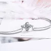 Okrągłe kryształowe bransoletki urok moda srebrna biżuteria