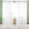 Tenda 1 Pz Stile pastorale Bianco Jacquard Pizzo Tende per finestre Soggiorno Camera da letto Tulle Sheer Home Decor