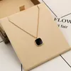 Подвесные ожерелья Martick Mother's Mother's Collece Black Color Square Gold Lyanging Link Chane Chocker для Lady Bijoux P29