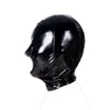 Beauty Items Wetlook Leather Open Mouth Fetish Mask Hood Bondage Gear Erotic Products For BDSM Adults sexy Games Blindfold Flirt sexyy Costumes