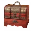 Jewelry Pouches Bags Jewelry Pouches Bags Traditional Wooden Box Oriental Style Vintage Treasure Chest With Der Rustic Decor Contai Dhcgz