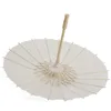 Parapluie en papier de bambou blanc Parapluie artisanal chinois Peinture Danse Parapluies en papier blanc Décoration de fête de mariage nuptiale RRE15127