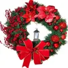 Decorações de Natal Wrinalh Wreath Safflower Lantern Decor