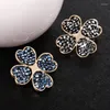 Brooches Clover Shape Pin For Women's Zicon Brooch Pink Gold Jewelrys Clothes Scarf Buckle Garment Accessories Pearl Jewelry Gem Gifts