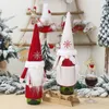 D￩corations de No￫l toppers gnomes poup￩e couverture de bouteille de vin joyeuse table de d￩coration cadeau rrb16447