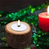 Candle Holders 3pcs/set Wooden Candlestick Round Holder Succulent Plant Flower Pot Tray Desktop Wedding Holiday Party DIY Crafts Decor