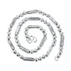 Chains Genuine Solid Silver Necklace 925 Sterling Hexagonal Bead Men's Charm Jewelry