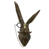 Decorative Objects Figurines Bronzed Resin Animal Head Sculpture with Glasses Wall Mounted Mouse Statue Figurine Hanging Pendant H2411615