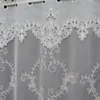 Curtain White Half-curtain Flower Embroidered Window Valance Lace Branch Hem Coffee For Kitchen Cabinet Door A-114