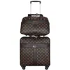 Suitcases 2021 High Quality 16 Inch Retro Women Luggage Travel Bag With Handbag Rolling Suitcase Set On Wheels2537208B