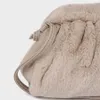 Kvällspåsar märkesdesign faux päls molnhandväska för kvinnor vinter shoppare damer vikar enkel axel väska plysch kvinnlig dumpling messenger väska l221014